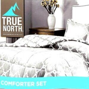New, Never Used: True North Twin Comforter Set - 🩶 Gray 🧸 Plush 🛏️ Reversible